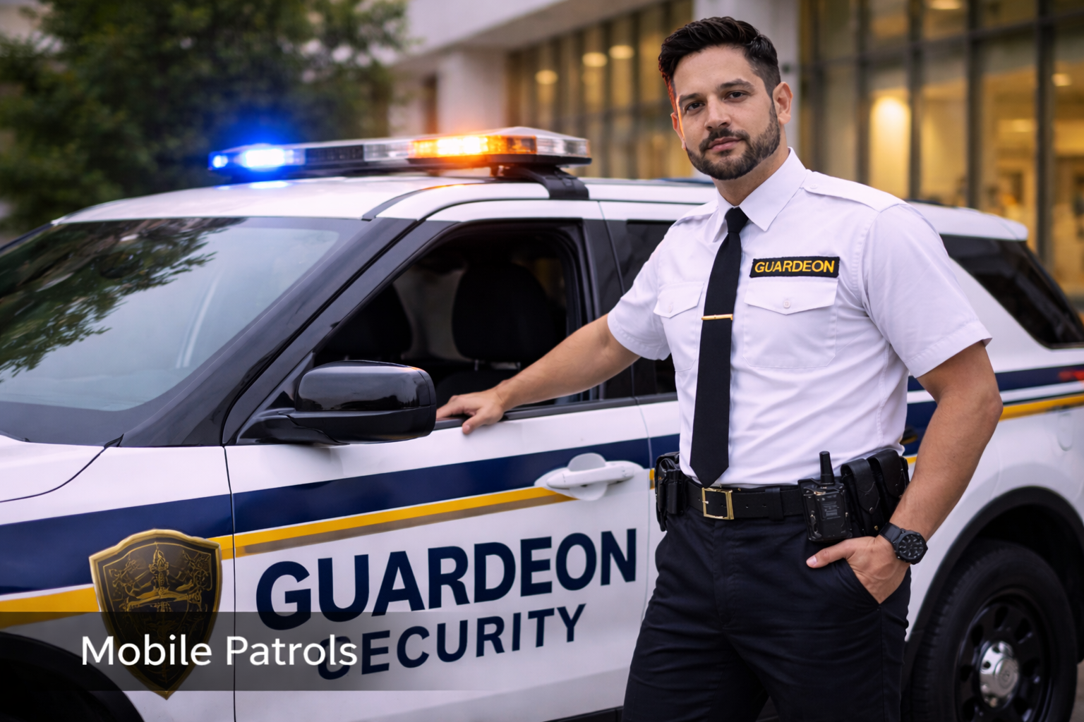Security Guard With Patrol Vehicle